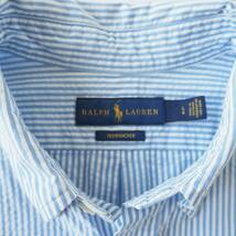 ラルフローレン　Ralph Lauren　半袖シャツ　シアサッカー　ストライプ柄　ブルー　美品　メンズ_画像3