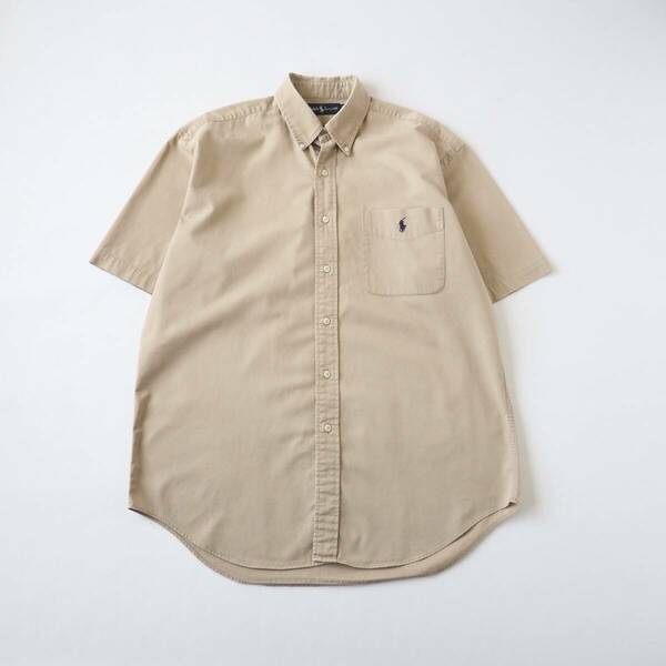 ラルフローレン　Ralph Lauren　BDシャツ　半袖　ベージュ　ビッグサイズ　美品　メンズ