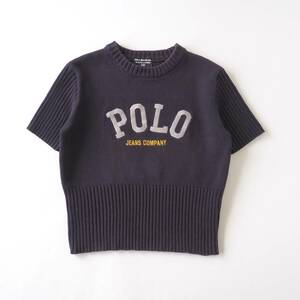 ラルフローレン　Ralph Lauren　コットン１００％　サマーニット　半袖　ネイビー　美品　レディース