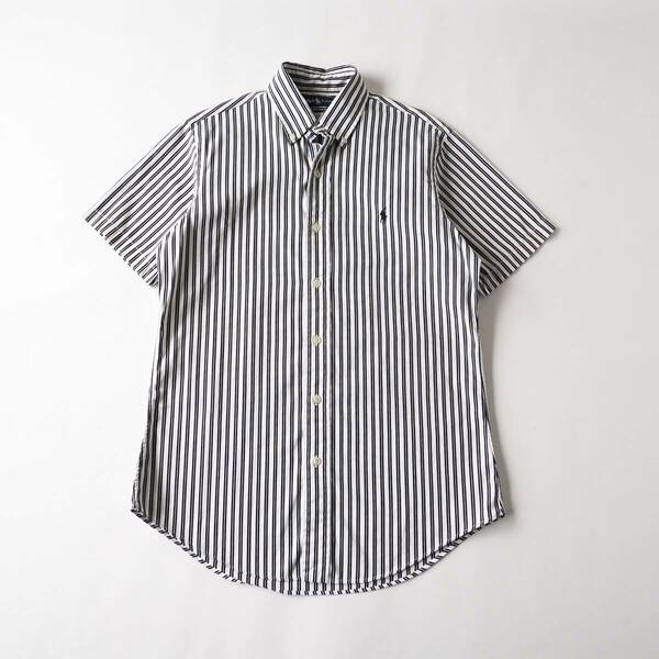 ラルフローレン　Ralph Lauren　BDシャツ　半袖　ブラック　ストライプ柄　美品　メンズ