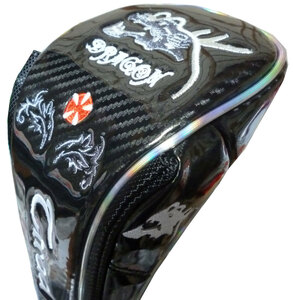ゴルフ ヘッドカバー マグネット式 龍 フェアウェイ用 ブラックカラー 521f-bk