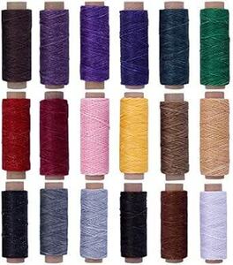 RMTIME 蝋引き糸 ロウ引き糸 ワックスコード レザークラフト 糸 ろう引き糸 蝋引き紐 カラフル 18色セット 各50m 手
