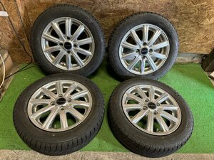 BS BALMINUM 14インチ 4.5J +45 PCD100 4H 155/65R14 BRIDGESTONE BLIZZAK VRX 2020年製 スタッドレス タイヤホイール 4本セット H