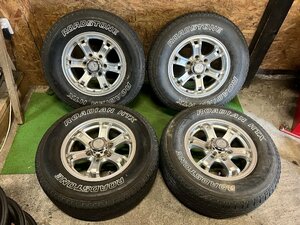 weds KEELER 16インチ 7J +37 245/70R16 ROADSTONE ROADIAN HTX RH5 SUV バリ山 夏タイヤ ホワイトレター タイヤホイール 4本セット K