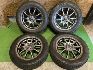 A-TECH SCHNEIDER 14インチ 4.5J +43 PCD100 4H 165/65R14 BRIDGESTONE VRX2 スタッドレス タイヤホイール 4本セット H