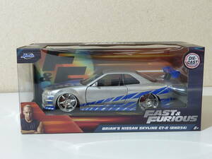 未開封 1/24 Jada toys FAST&FURIOUS ワイルドスピード　 BRIAN'S Nissan SKYLINE GT-R R34 車 ミニカー 激安 爆安 1円スタート