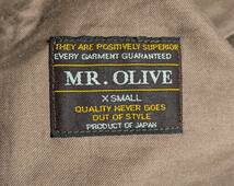 美品 MR.OLIVE RETRO POLYESTER TWILL ONE PLEATS STA-PREST TAPERED PANTS ミスターオリーブ XS サイズ ブラウン 茶色 スラックス パンツ_画像5