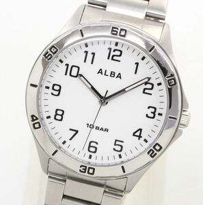  superior article *SEIKO ALBA men's quarts white face *VJ21-KNF0