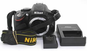 動作★NIKON★ニコン★一眼レフカメラボディ D5100★バッテリー/チャージャー付★液晶色ヤケあり