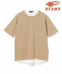 ◆H2 新品 ビームス BEAMS フェイクレイヤード 半袖Tシャツ【L】半袖カットソー　重ね着 