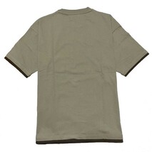 ◆H8 新品 ビームス BEAMS フェイクレイヤード クルーネック 半袖Tシャツ【M】ベージュ 重ね着_画像6