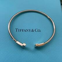 ティファニー　ワイヤー ブレスレット イエローゴールド　マザーオブパール　YG K18 TIFFANY&Co Tiffany&co 750 バングル　Tワイヤー　_画像3