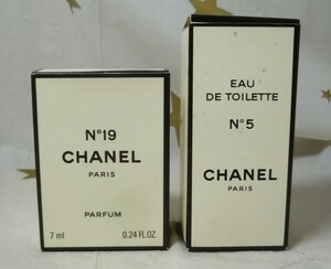 【残量約90％/購入時期不明です】シャネル N°19 PARFUM パルファム 7ml・ CHANEL N°5 オードトワレ 19ml 香水2点セット◆8928・29