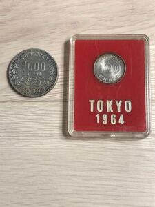 1964年 東京オリンピック記念/千円銀貨/百円銀貨/昭和39年/2枚セット/記念硬貨 