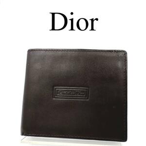 Christian Dior ディオール 折り財布 ワンポイントロゴ レザー