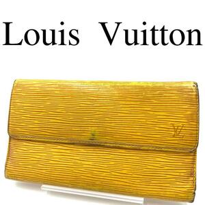 Louis Vuitton ルイヴィトン 長財布 総柄 エピ イエロー系 レザー