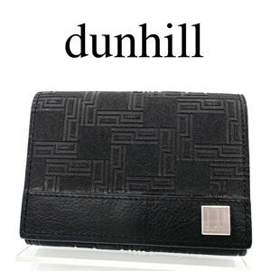 dunhill Dunhill card-case card-case Logo plate black leather 