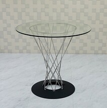 イサムノグチ　サイクロンテーブル　ガラス天板　直径80cm　丸テーブル　ダイニングテーブル　isamu noguchi_画像2