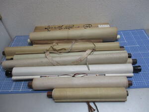  old hanging scroll together 9 point C China * Japan etc. inspection hobby, culture work of art paper hanging scroll 