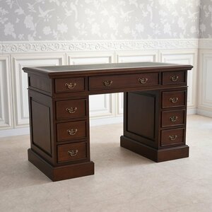 [ outlet ]328,000 jpy emi-ru President desk Brown width 120cm antique style European import furniture ro here style desk storage 