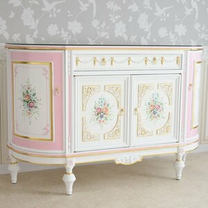 [ outlet ]600,000 jpy sideboard cabinet import furniture ROCOCO Anne towa net grande sideboard ro here style . series white 