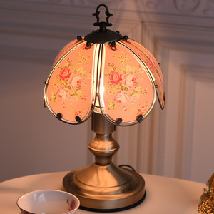 【アウトレット】テーブルランプ 1灯 輸入雑貨 インテリア雑貨 アンティーク調 照明 卓上 タッチランプ 調光式 薔薇のプリンセスランプ