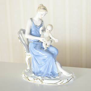 【アウトレット】陶器 オブジェ Baby ベイビー 母 親子 置物 人形 貴婦人 レディ ヨーロピアン インテリア雑貨