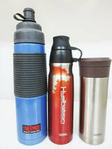 N8948【水筒】3本★サーモス THERMOS★FBE-1000F 1000ml/1L★FFD-500 TCMK-500 500ml/5L★ウォーターボトル ステンレスボトル★中古_画像1