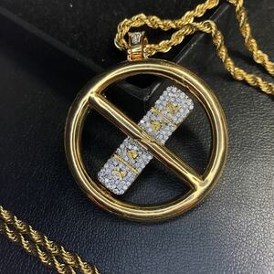 【新品】ネックレス サークル X XANAX × ペンダント ブリンブリン hiphop ロープ チェーン ゴールド 