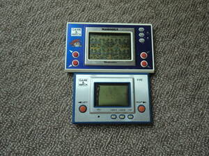  Game & Watch wide screen manhole fire Junk set used 