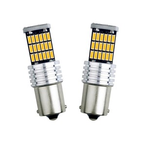 【送料無料】2個 アンバー 激光 12V 45連 LED S25 シングル球 150度 180度 ウインカー 無極性 キャンセラー内蔵の画像6