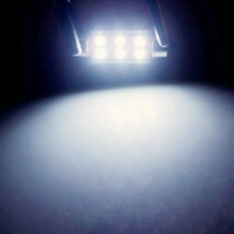 【送料無料】2個 6連 T10×31mm LED 爆光 ルームランプ 3030SMDチップ 白 ホワイト 6500K 12V LED電球 室内灯 フェストン球_画像3