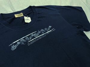 n●大きいサイズ　4L●新品●カジュアル ムネヤシの木ラインロゴ　半袖Tシャツ　綿100％●紺