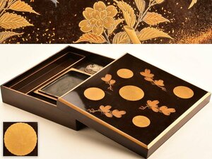 [.] era lacquer ware pine . lacqering see return flowers and birds map inkstone case box attaching TS848