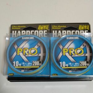 DUEL　PEライン 1号 HARDCORE X4 PRO 200m イエロー H3867-Y　2個セット。