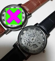 新品　未使用　スケルトン メンズ 腕時計　黒　ブラック アナログ ウォッチ デザイン レザー風 ストラップ　時計　レディース　腕時計　_画像4