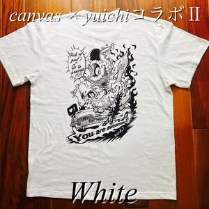 「canvas × yuichiコラボ②」オリジナルバックプリントTシャツ ホワイト