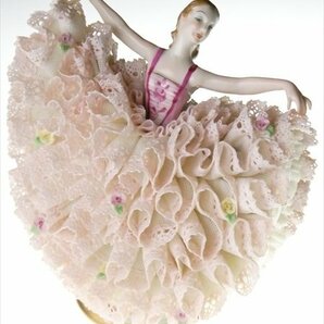 N637 アイリッシュ ドレスデン Madam Butterfly ドレス 女性 磁器レース人形 フィギュリン 飾物の画像2