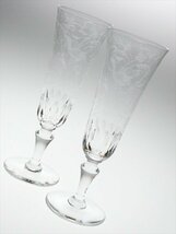 n843 Baccarat バカラ クリスタル パルメ ペア シャンパングラス シャンパンフルート 2客_画像1