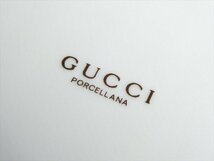 n781 GUCCI グッチ 金彩 コーヒーカップ絵 スクエア プレート トレー 小物入れ_画像7