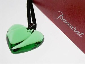 N755 Baccarat バカラ クリスタル ハート グリーン ペンダント ネックレス チョーカー ビジュー アクセサリー