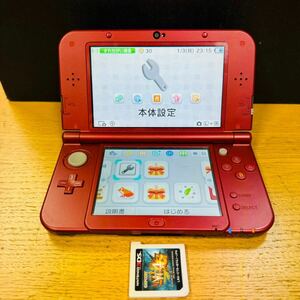 動作品 Nintendo 3DSLL New RED-001 任天堂 モンハンソフトセット モンスターハンターモデル NN1636