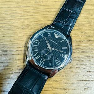 稼働品 EMPORIO ARMANI エンポリオアルマーニ クォーツ メンズ腕時計 ブラック文字盤 AR-1703 NN1681