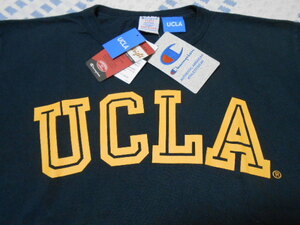 新品！USA製！チャンピオン　ヘビーウエイト　Tシャツ　T1011　UCLA大学　ネイビーｘイエロー　ラバープリント　Ｍ　C5-V301　アメリカ製