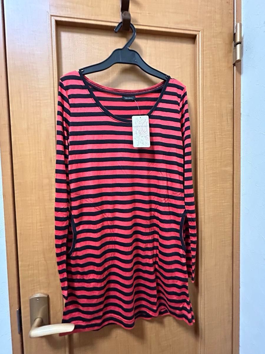 ☆8月SALE＊Cultue medium＊ロング丈ボーダーＴシャツ（未使用）