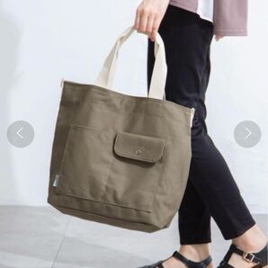 【新品】Honeys ショルダー付トートBag オリーブ