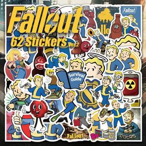 フォールアウト ステッカー 62枚セット PVC 防水 シール fallout RPG ゲーム レトロフューチャー 核戦争 世紀末 ドラマ