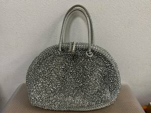 *13045 Anteprima /ANTEPRIMA wire bag handbag silver color *