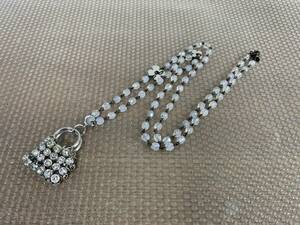 *13046 Anteprima /ANTEPRIMA flower beads long necklace bag type charm attaching *