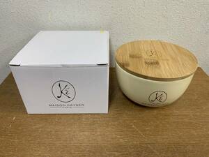 ★14146 未使用 メゾンカイザー/MAISON KAYSER 蓋付きボウル 陶器 竹★